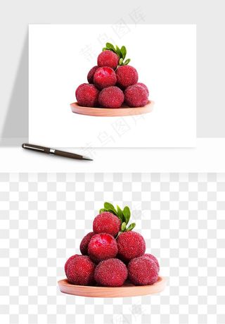 杨梅采摘水果png免抠