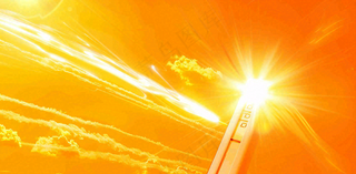 高温预警炎热背景