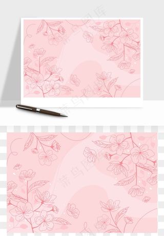 水彩花卉手绘矢量背景