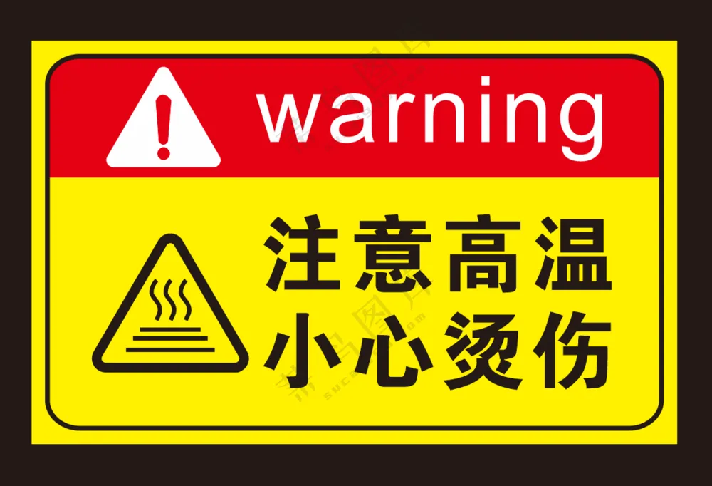 注意高温，小心烫伤警示牌