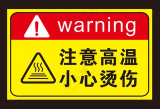 注意高温，小心烫伤警示牌