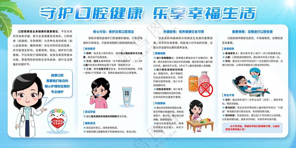 守护口腔健康乐享幸福生活展板