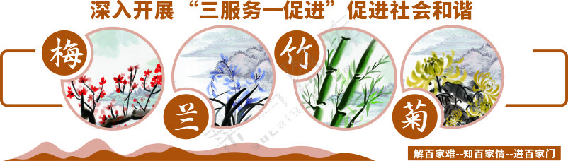 梅兰竹菊 造型墙 山水风格 山 古风 