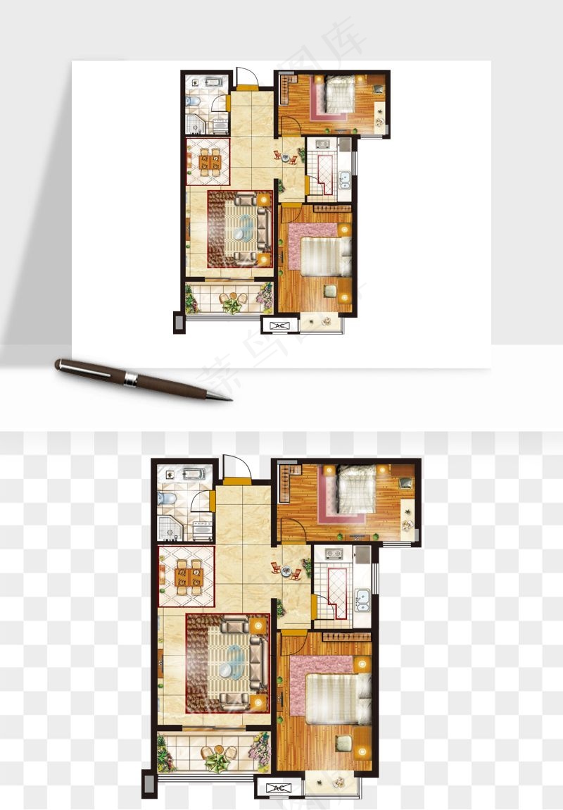 楼盘户型建筑图png免抠