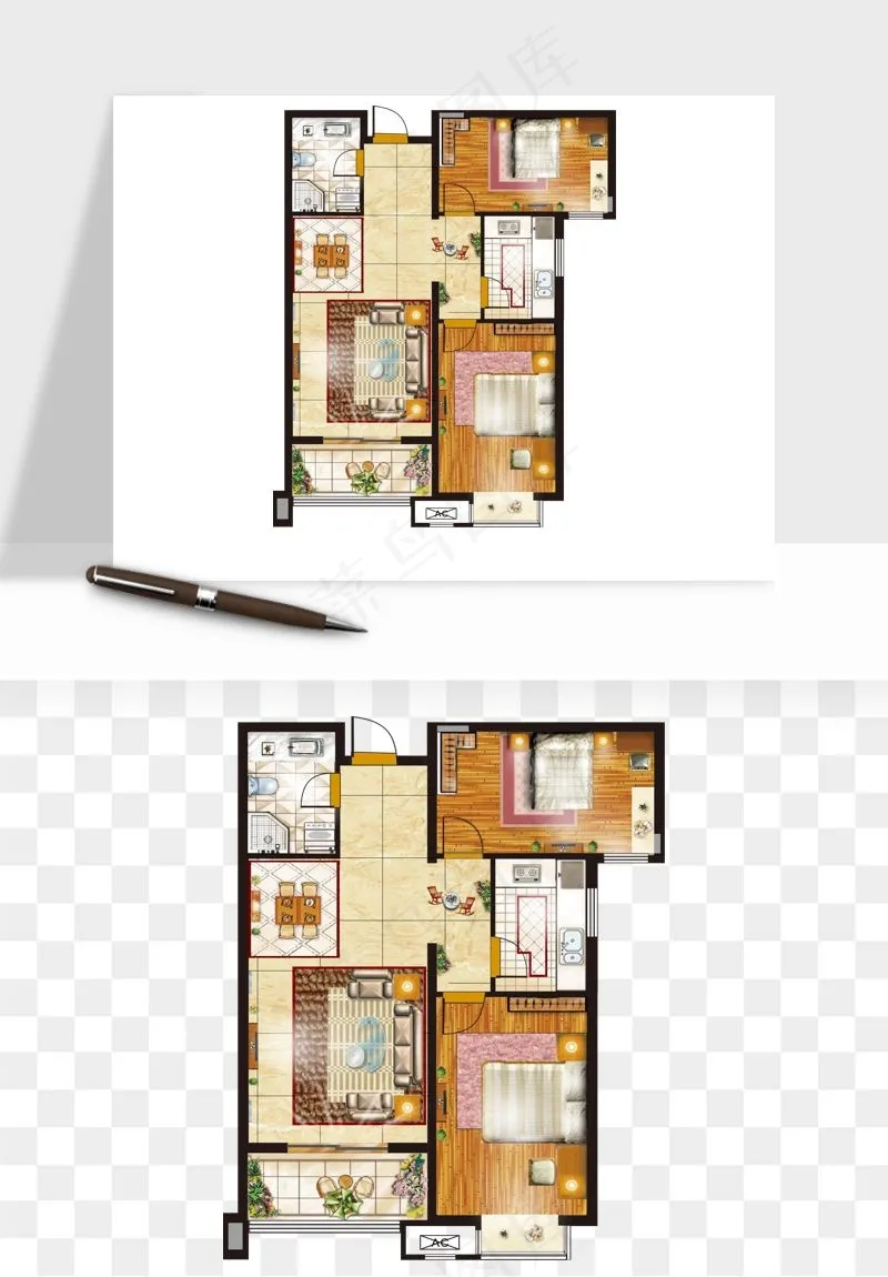 楼盘户型建筑图png免抠