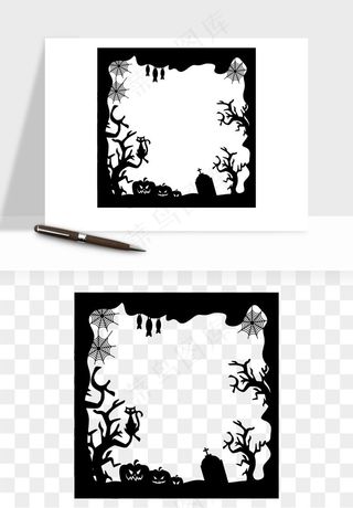 手绘万圣节边框png免抠