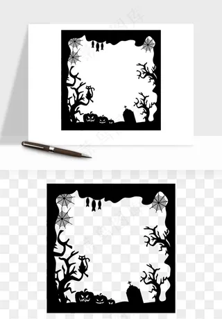 手绘万圣节边框png免抠