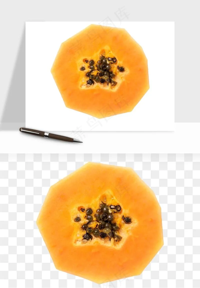 木瓜水果png免抠