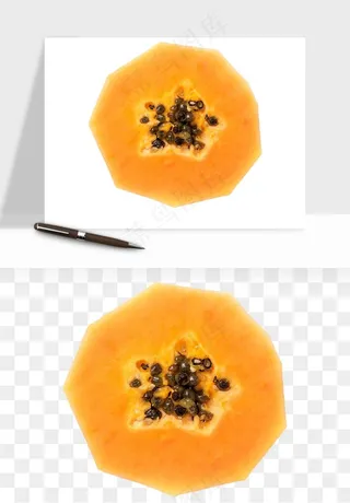 木瓜水果png免抠