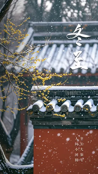 冬至大气节气节日唯美简约海报