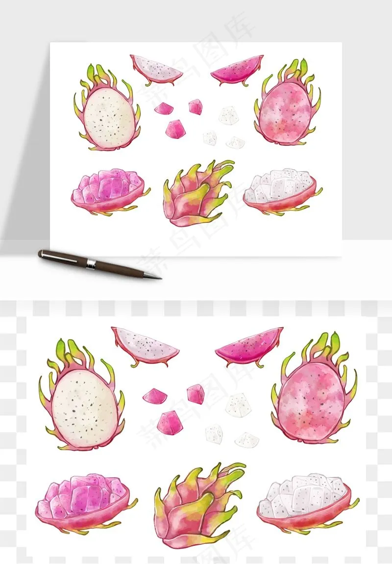 手绘水果蔬菜矢量