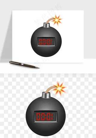 卡通地雷炸弹png免抠