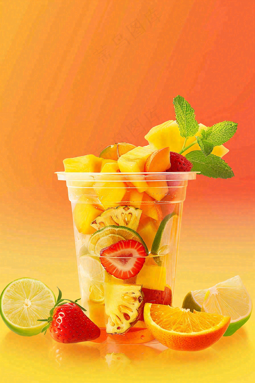 夏日饮品饮料清凉背景