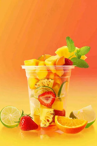 夏日饮品饮料清凉背景