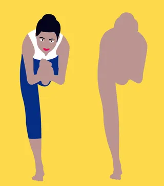 瑜伽体式 俯身头触脚式