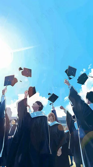 学生毕业季考试青春插画背景