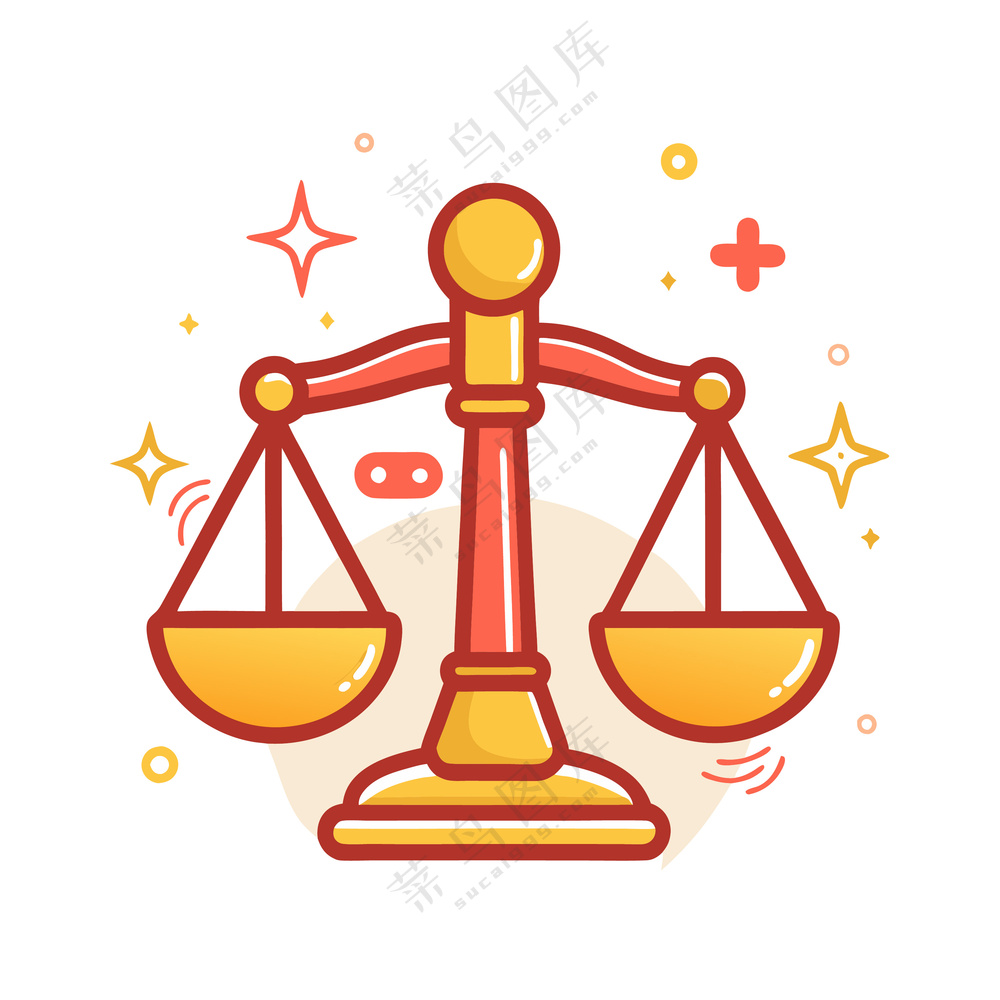 简约线条天平公平公正