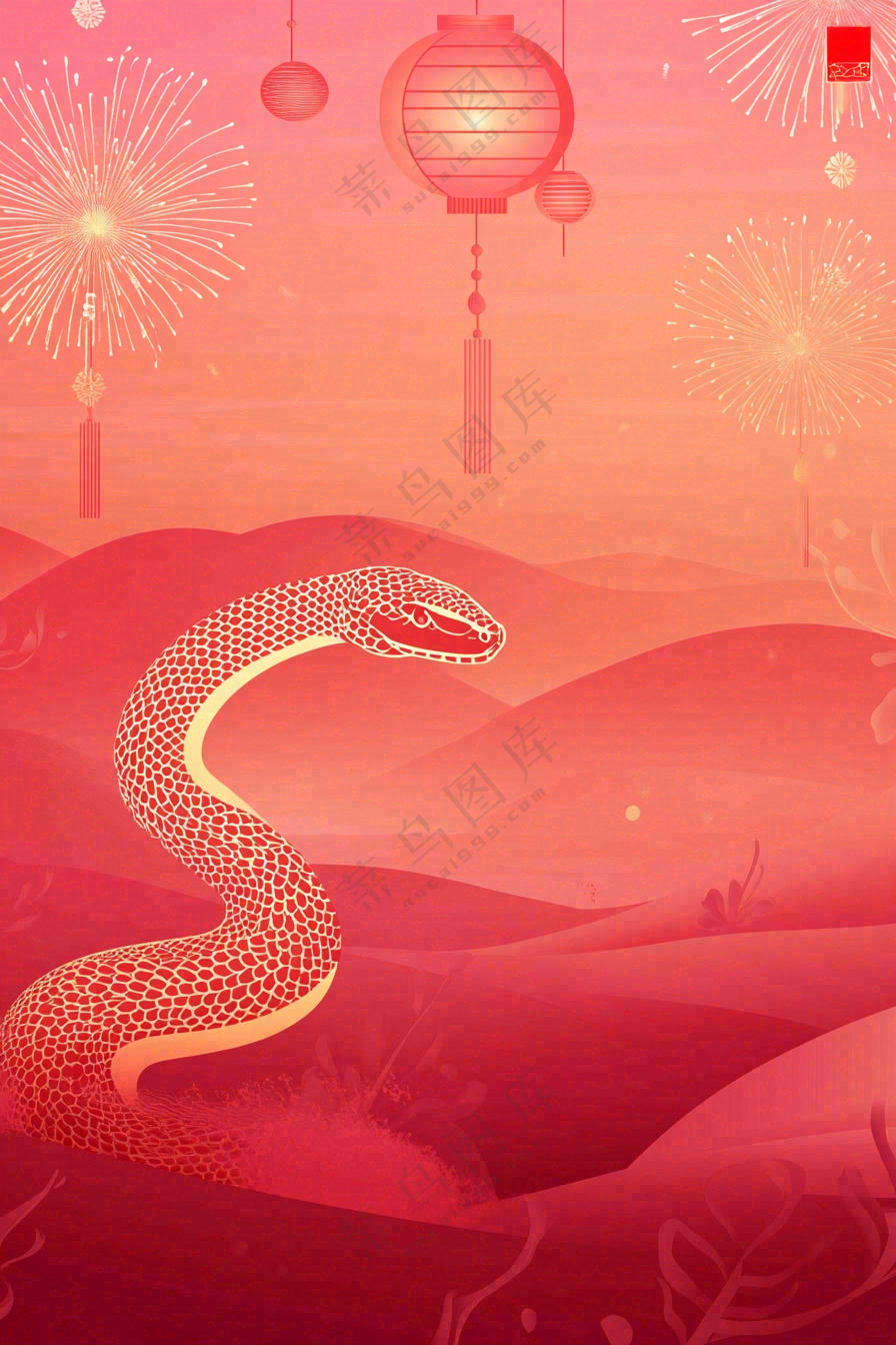 蛇年春节新年背景