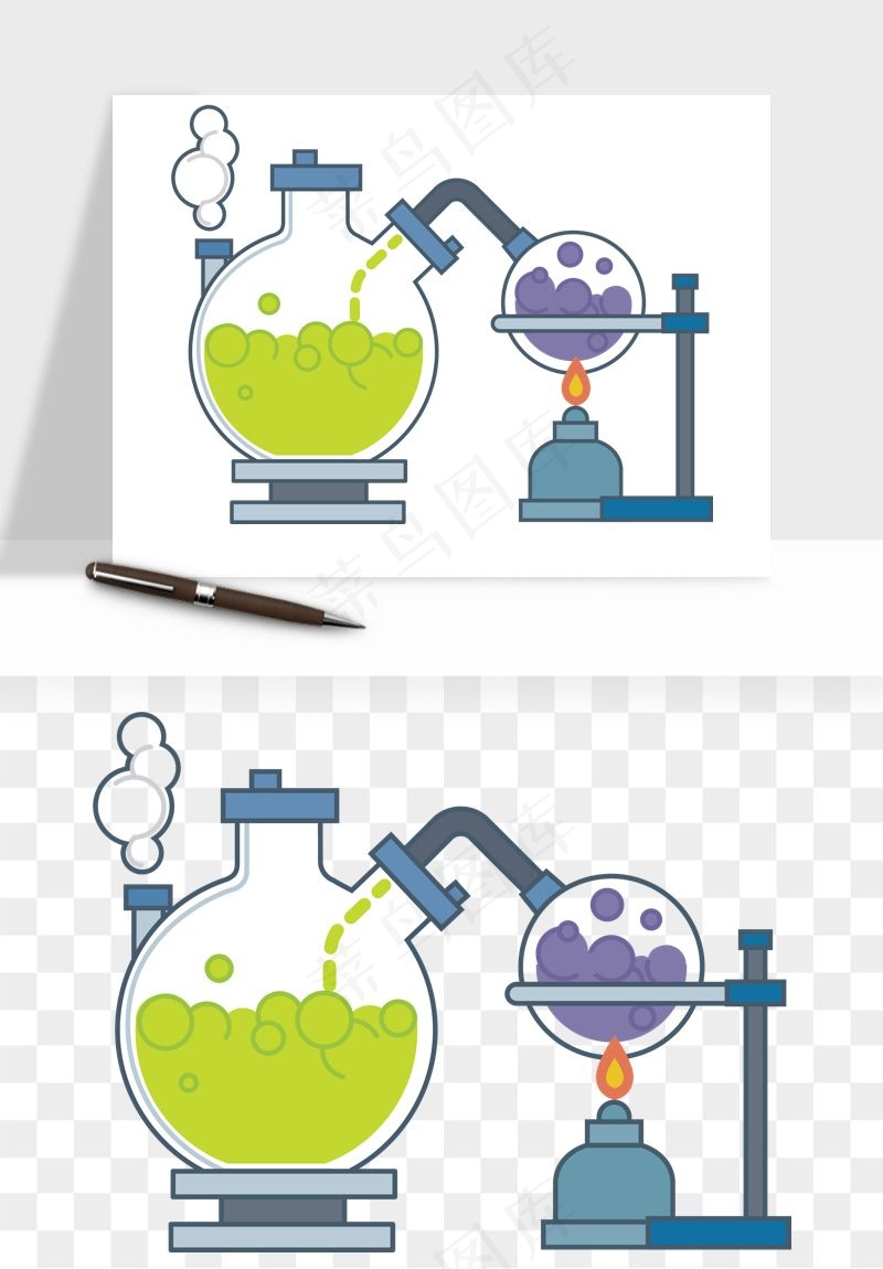 卡通化学实验设备器材png免抠图