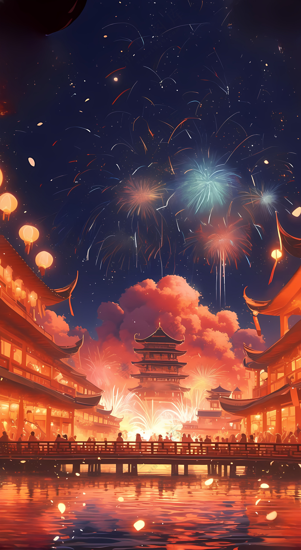 新年春节海报节日气氛背景场景