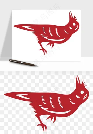 传统花鸟动物剪纸png免抠