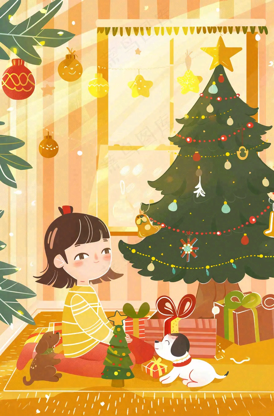 圣诞节卡通插画背景