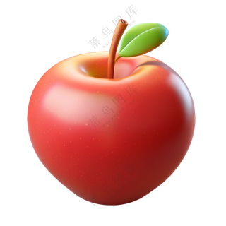 水果立体3D美味红苹果