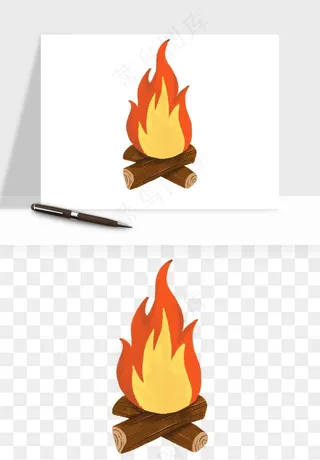 帐篷露营篝火png免抠