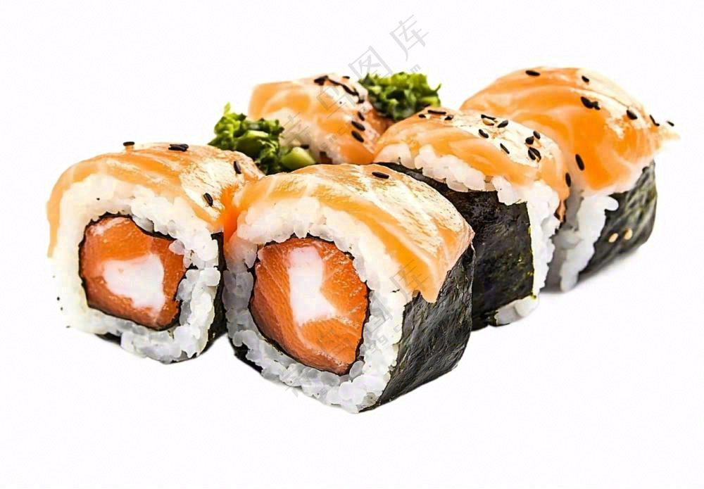 寿司三文鱼食物摄影图免抠