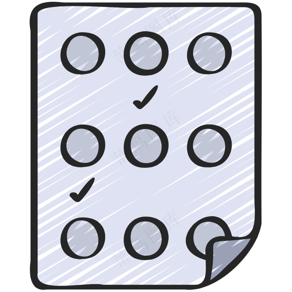 多项选择题 答题卡 铅笔手绘图标icon