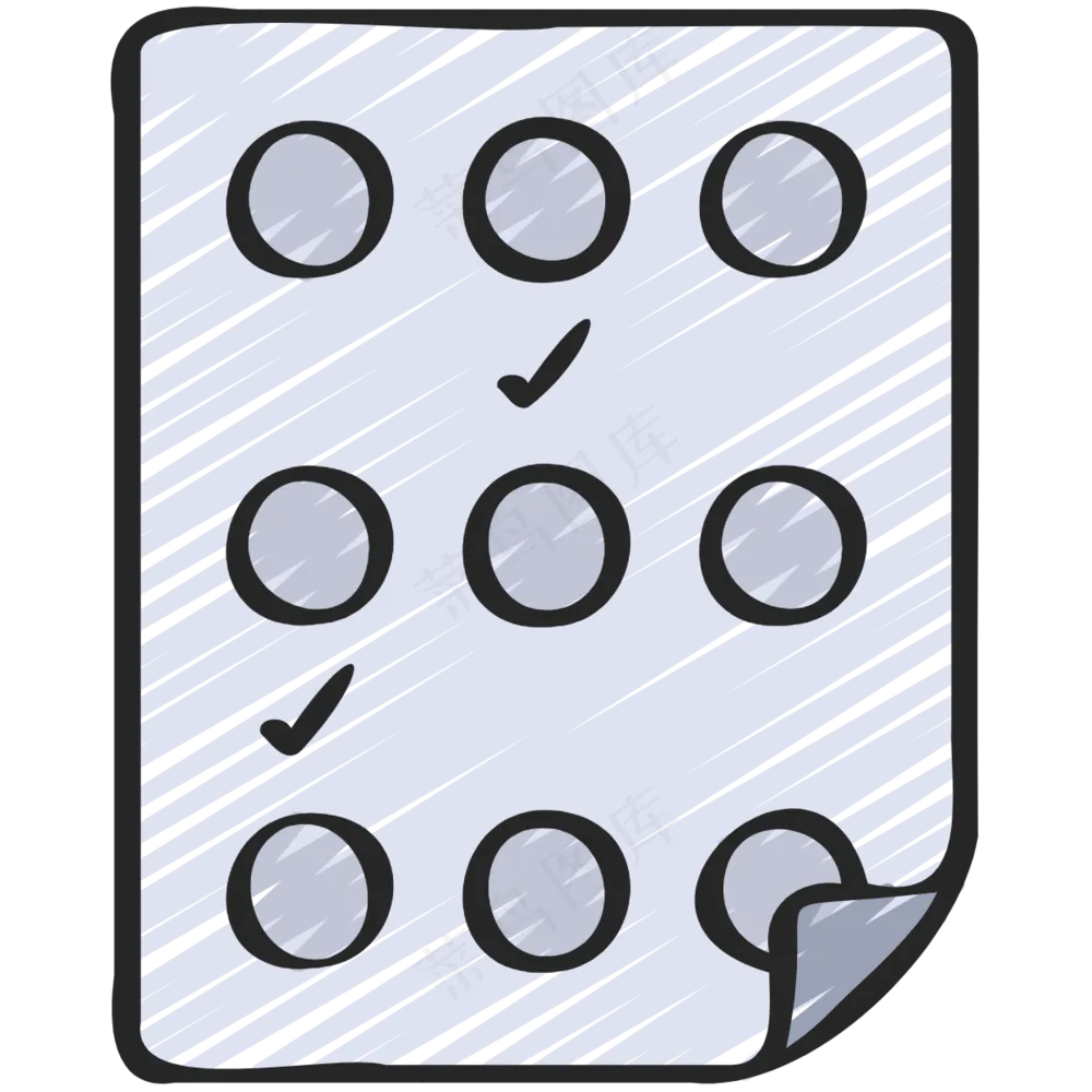 多项选择题 答题卡 铅笔手绘图标icon