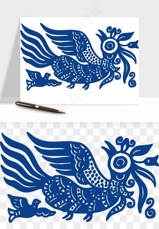 青花瓷花纹花卉图案png免抠