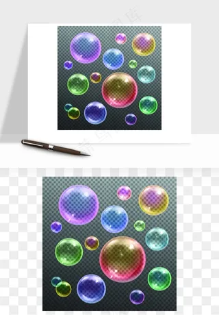 彩色气泡肥皂泡矢量png免抠