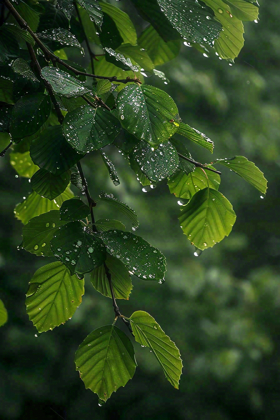 清晨植物绿叶上的露珠水滴雨水谷雨寒露摄影图