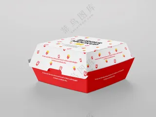 食品盒子汉堡盒样机西式快餐包装盒-02