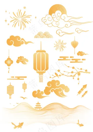 中秋节节日各类元素