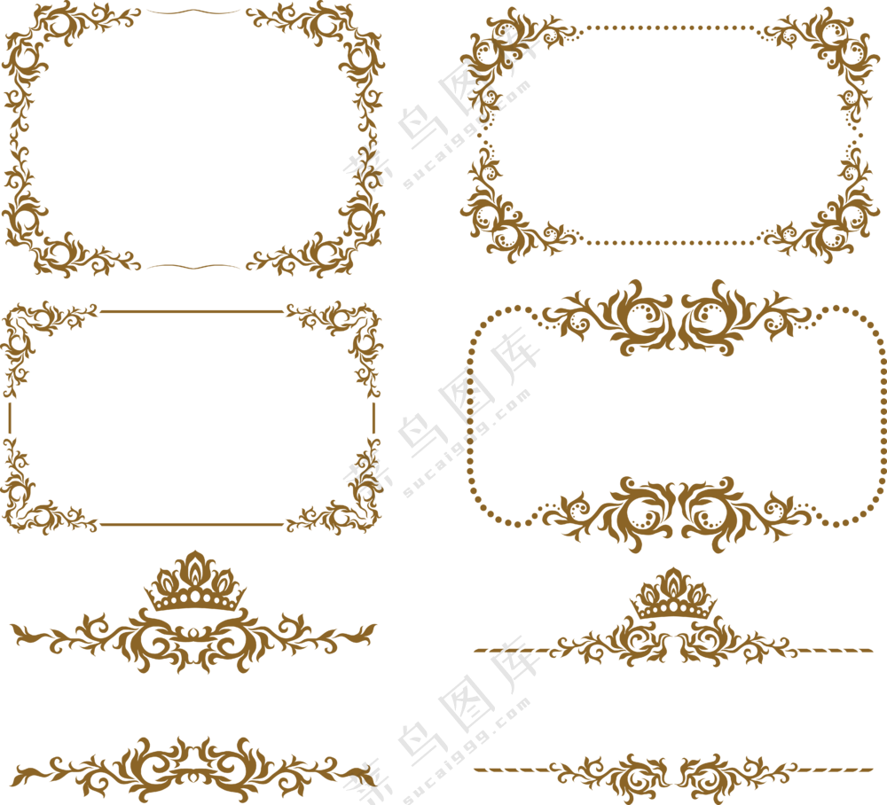 花纹藤蔓图案装饰边框创意免抠素材