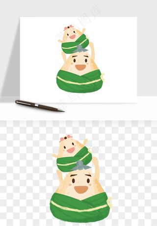 卡通表情粽子端午png免抠