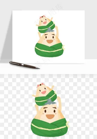 卡通表情粽子端午png免抠