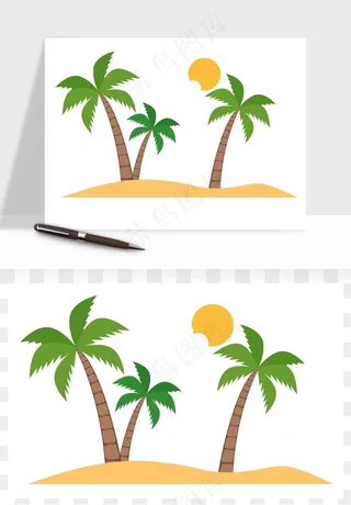 沙滩游泳度假休闲png免抠