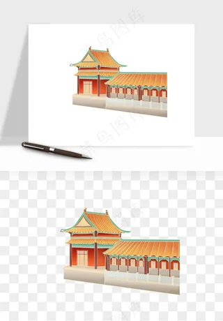 国潮风古建筑古楼古塔鼓楼psd,png免抠图