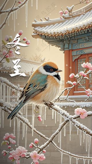 冬至大气节日节气简约唯美海报