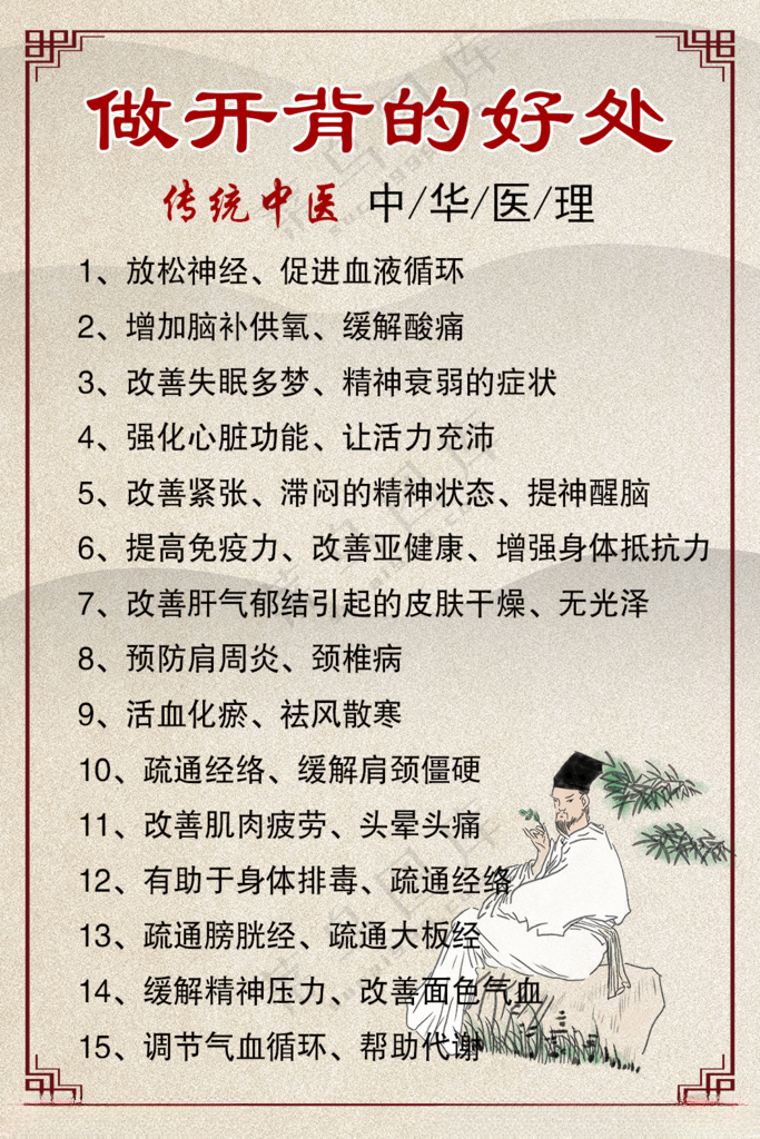 做开背的好处美体保养海报