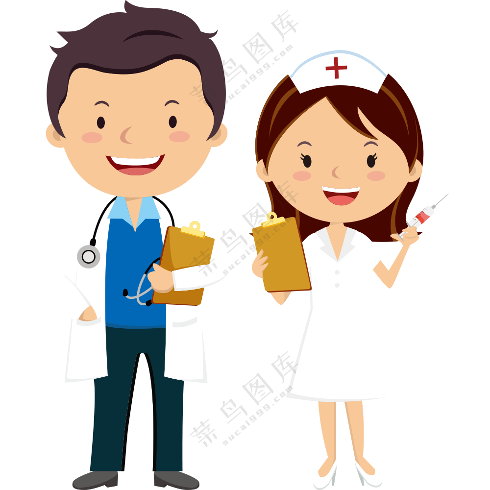 手拿着病历的医生护士人物免抠图片