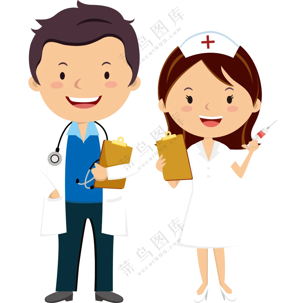 手拿着病历的医生护士人物免抠图片