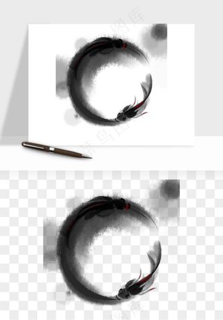 墨迹水墨圆圈圆环边框