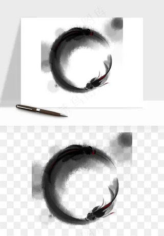 墨迹水墨圆圈圆环边框