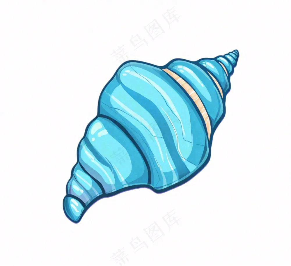 海洋贝壳海螺生物卡通插画免抠