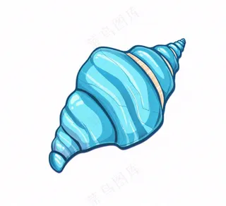 海洋贝壳海螺生物卡通插画免抠