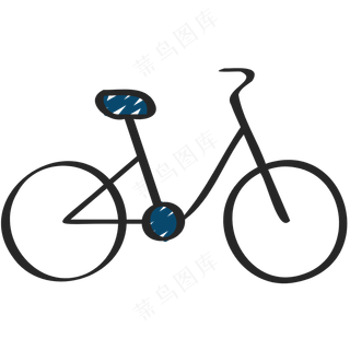 自行车 铅笔手绘图标 icon